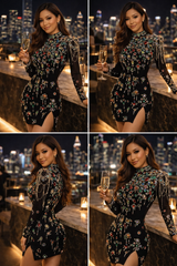 Isabella Royale Jewel Crystal Cascade Mini Dress