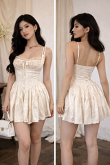 Aria Lace Corset Ruffle Mini Dress One-piece
