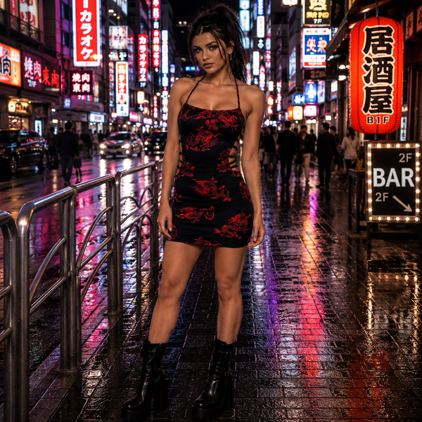 Crimson Tokyo Animal Print Bodycon Mini Dress