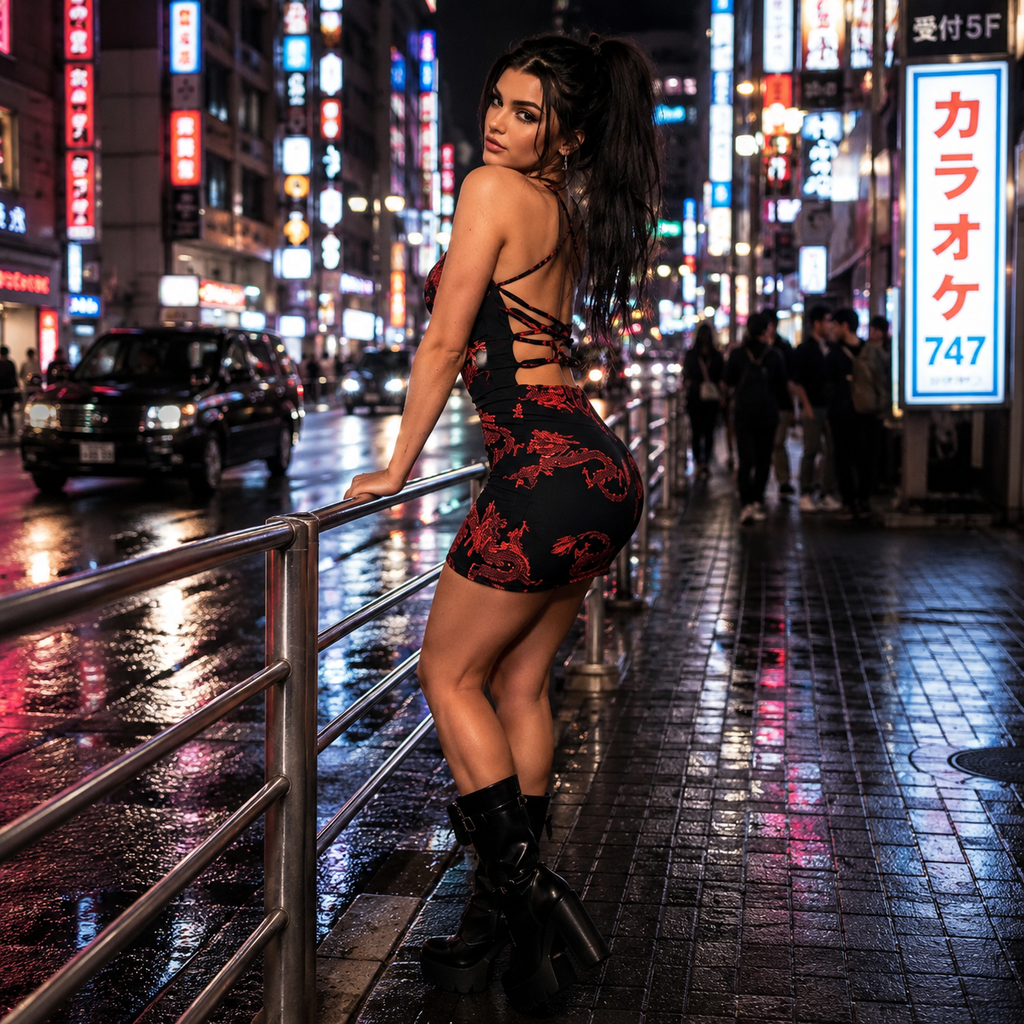 Crimson Tokyo Animal Print Bodycon Mini Dress