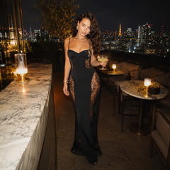 Noir Venom Lace Bodycon Maxi Dress
