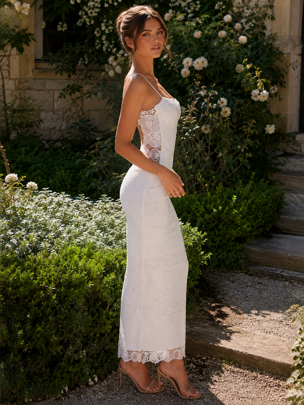 Isla Blanc Lace Maxi Dress