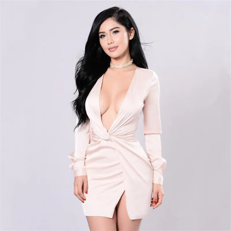 Aria Satin Twist Mini Dress