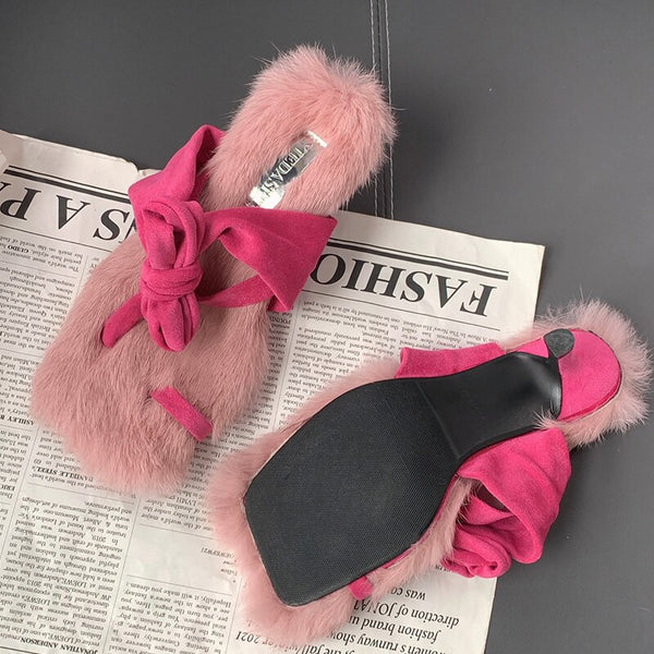 Aria Fluffy Bow Heels