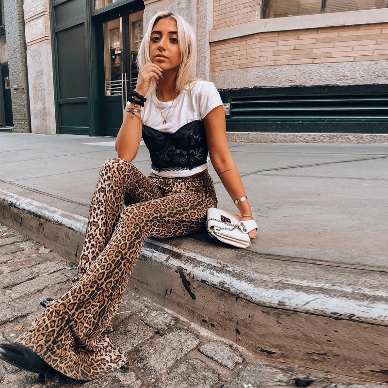 Savanna Animal-Print Flare Pants Apparel One-piece
