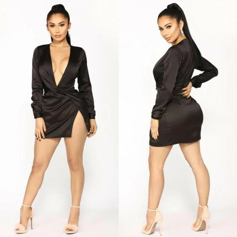 Aria Satin Twist Mini Dress