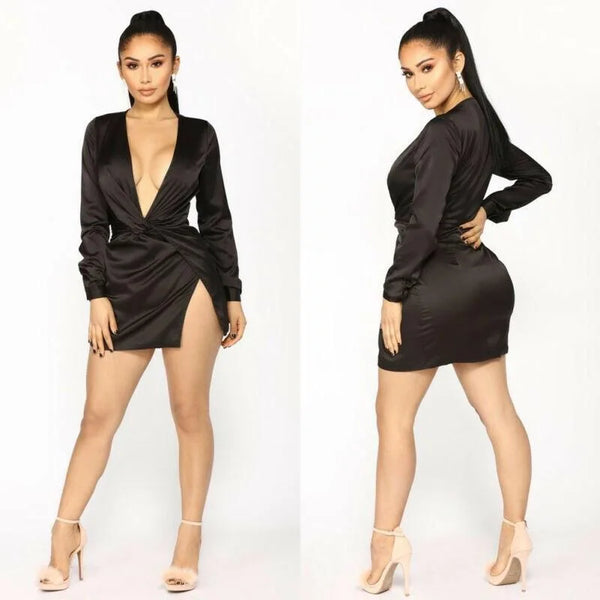 Aria Satin Twist Mini Dress