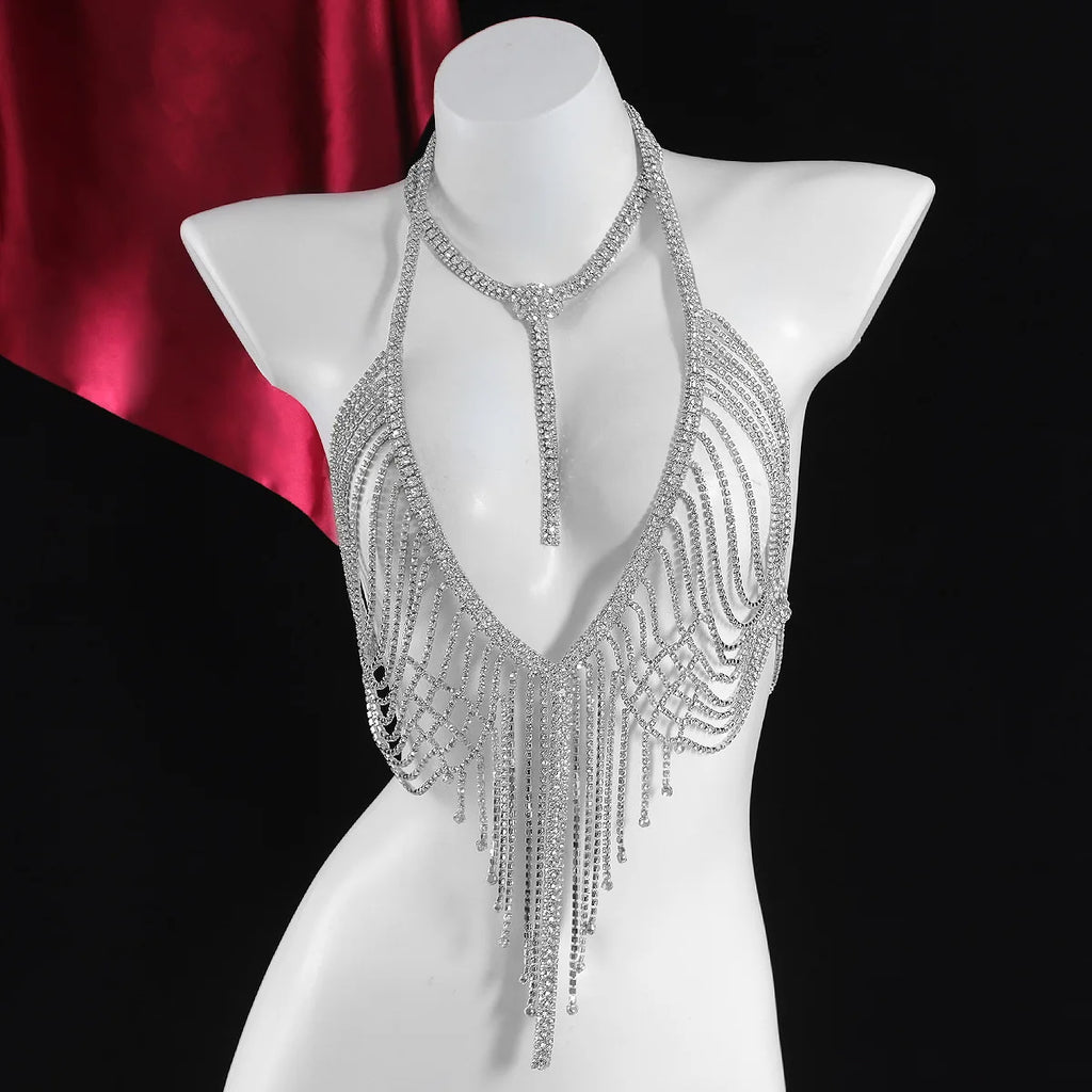 Aurora Crystal Drape Festival Top One-piece