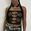 Bella Noir Lace Cutout Tube Top One-piece