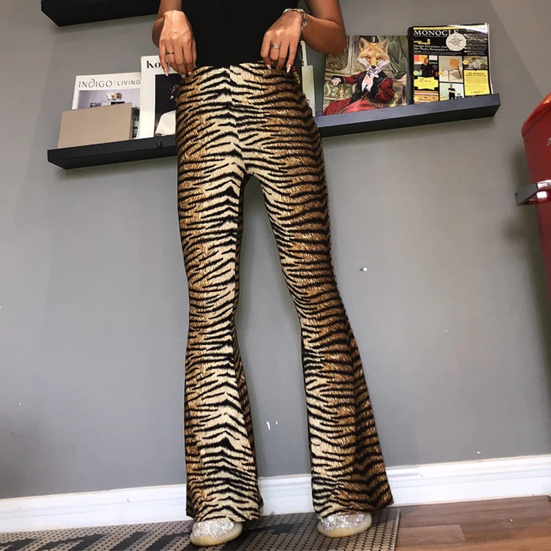 Savanna Animal-Print Flare Pants Apparel One-piece