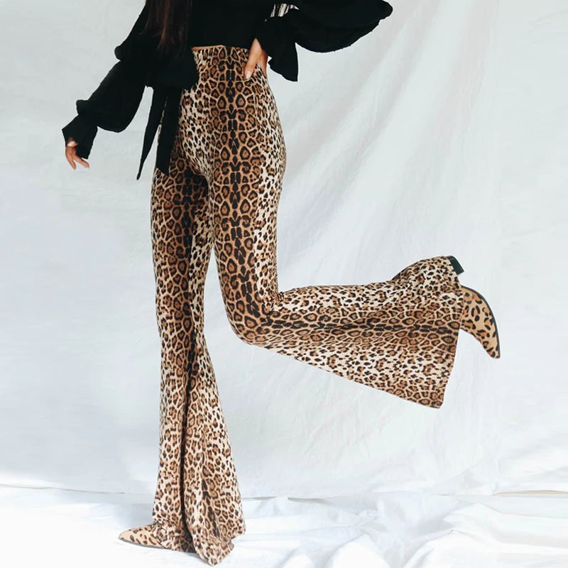 Savanna Animal-Print Flare Pants Apparel One-piece