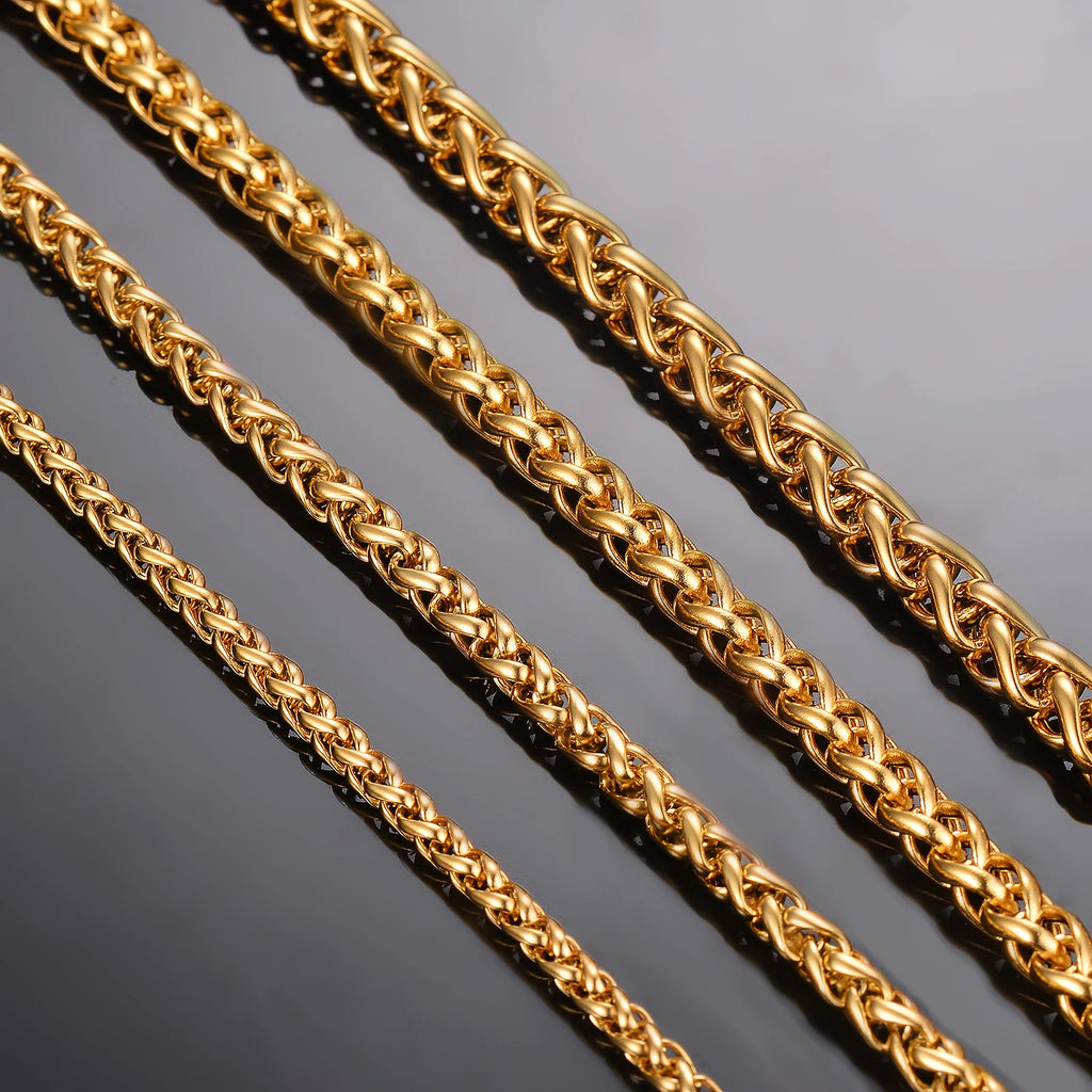 Aureus Stainless-Steel Keel-Link Chain Necklace & Bracelet