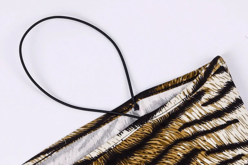Safari Animal-Print Tube Bodycon Mini Dress