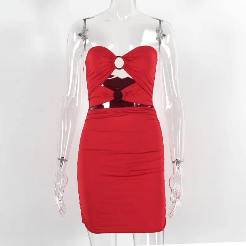 Mireya Strapless Backless Cutout Bodycon Mini Dress