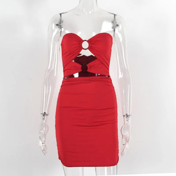 Mireya Strapless Backless Cutout Bodycon Mini Dress