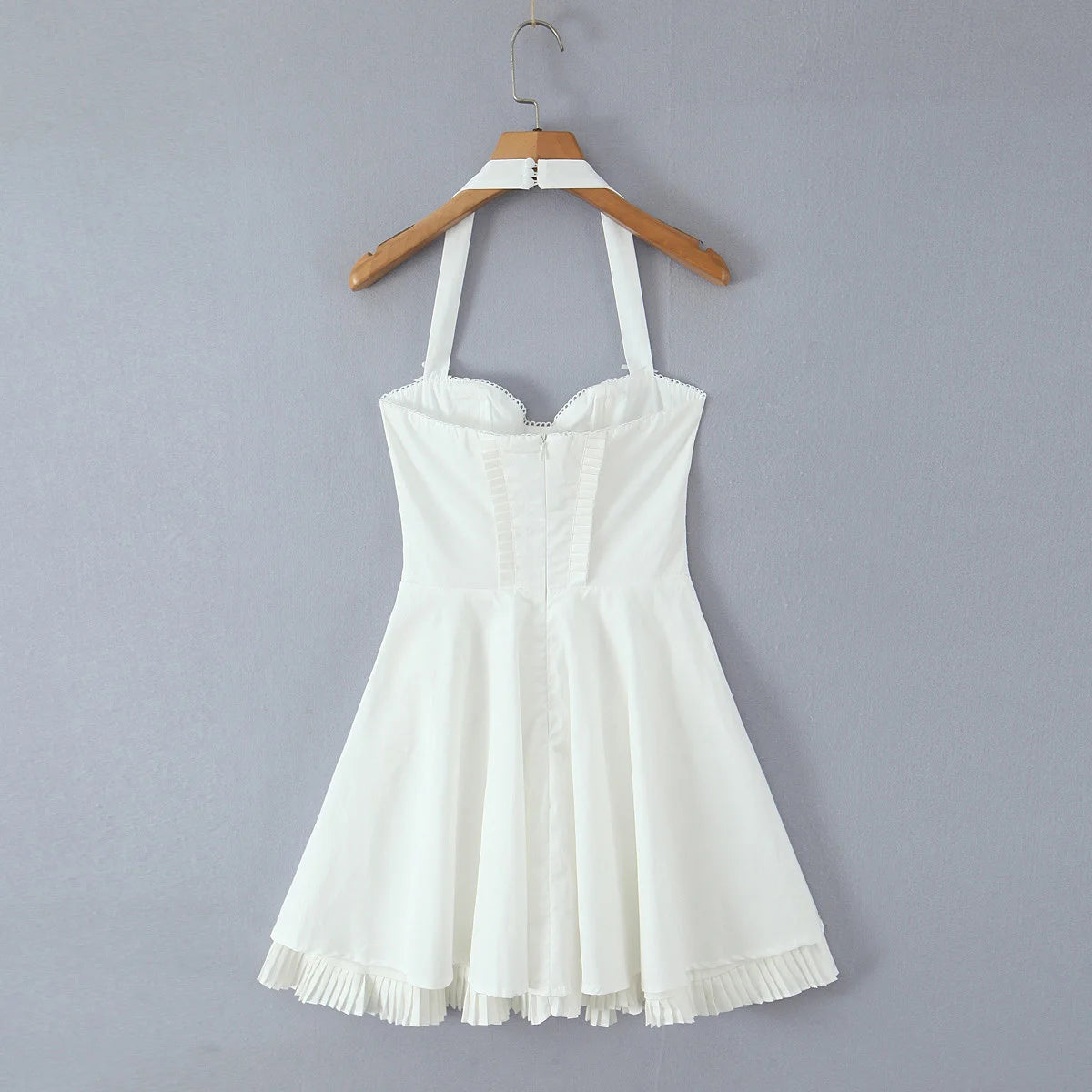 Vivian Cloudline Ruffled Halter Mini Dress