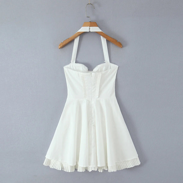 Vivian Cloudline Ruffled Halter Mini Dress
