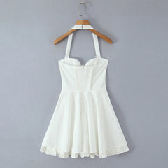 Vivian Cloudline Ruffled Halter Mini Dress