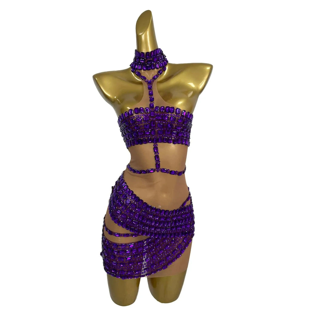 Petra Rhinestone Sheer Bodycon Maxi Dress