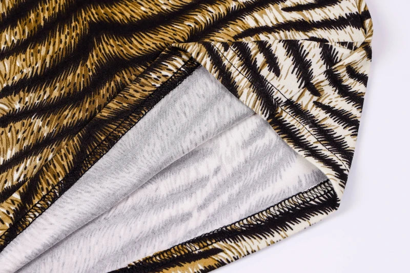 Safari Animal-Print Tube Bodycon Mini Dress