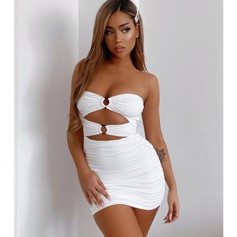 Mireya Strapless Backless Cutout Bodycon Mini Dress