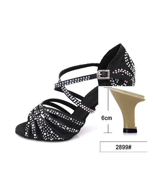 2020 Professional Adult Women's Rhinestone Latin Dance Shoes 10CM High Heel Soft Samba Lumba Chacha Dance Shoes For Ballroom