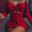 Dorotea Glitter Off-Shoulder Long-Sleeve Tie-Front Cutout Mini Dress