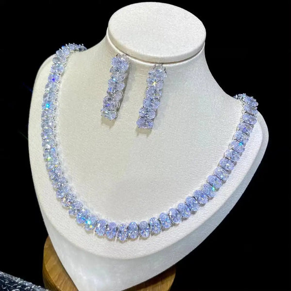Althea Round Crystal Necklace & Earring Jewelry Set
