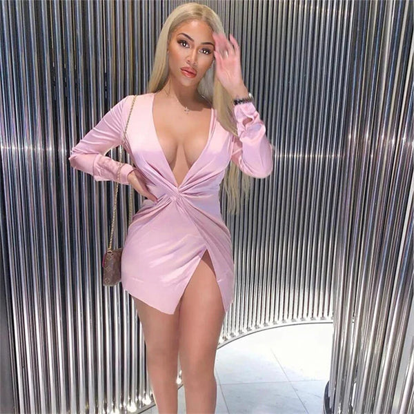 Aria Satin Twist Mini Dress