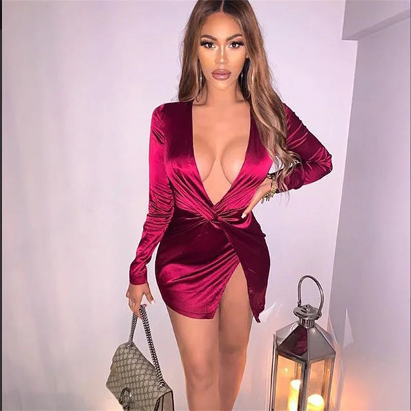 Aria Satin Twist Mini Dress