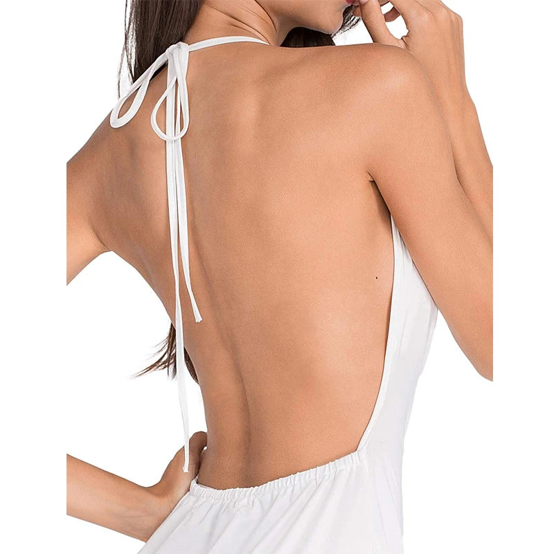 Elodie V-Neck Backless A-Line Mini Dress