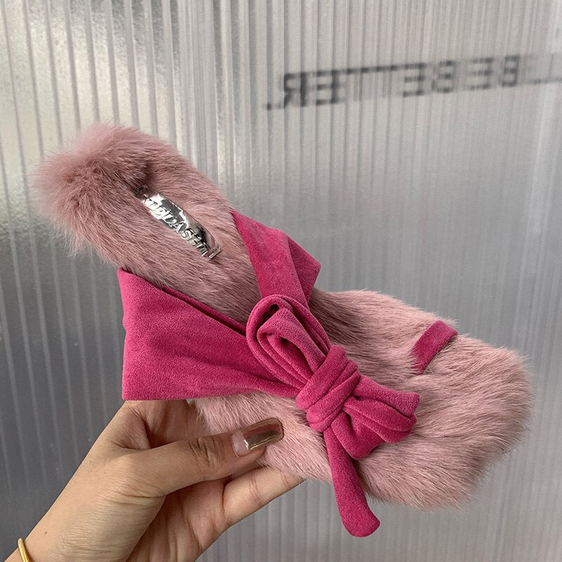 Aria Fluffy Bow Heels