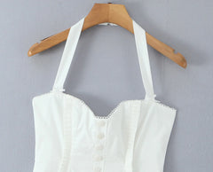 Vivian Cloudline Ruffled Halter Mini Dress