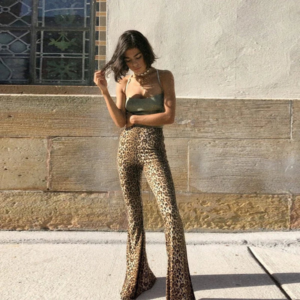 Savanna Animal-Print Flare Pants Apparel One-piece