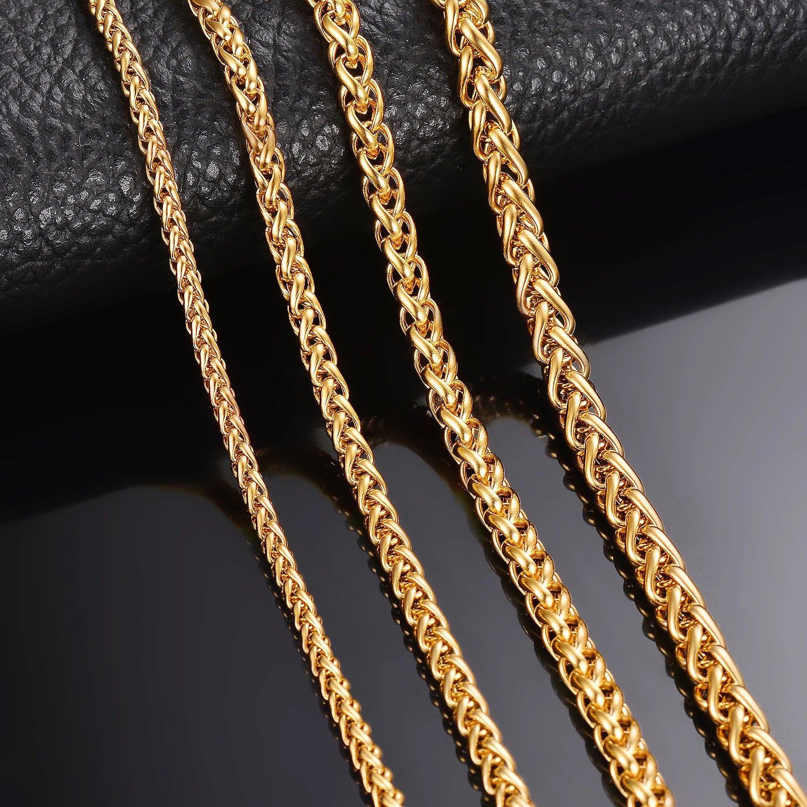 Aureus Stainless-Steel Keel-Link Chain Necklace & Bracelet