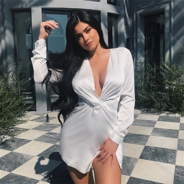Aria Satin Twist Mini Dress