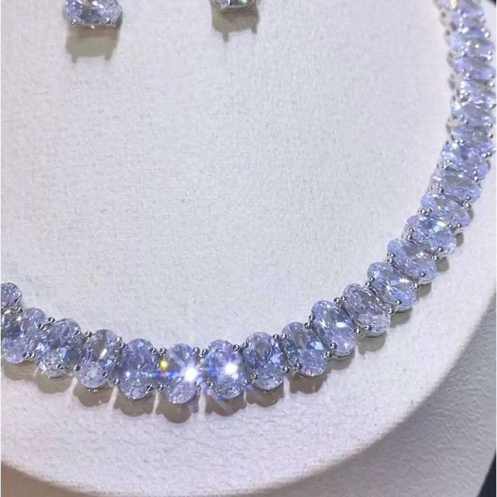 Althea Round Crystal Necklace & Earring Jewelry Set