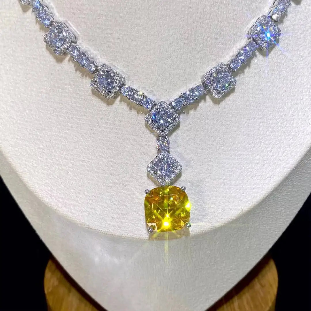 Honora Square Crystal Necklace & Drop Earring Jewelry Set Secondary image