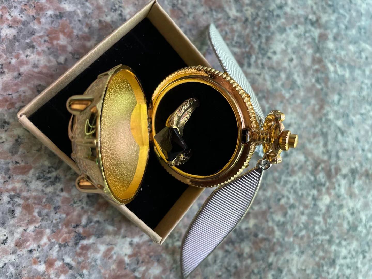 Halloween Cos Game Golden Snitch Keychain Necklace Resurrection Stone Ring Set Used As Proposal Ring Box Birthday Gift