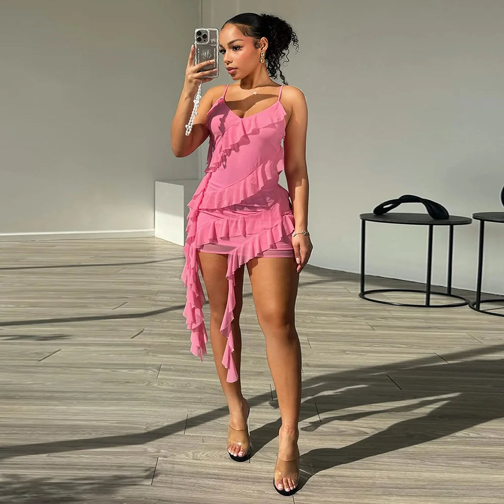 Sienna Sunset Ruffle Mini Dress Main image