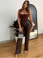 NewAsia Boning Corset Top Zipper 2Layer Elastic Solid Color Square Neck Slim Fit Bustier Women Summer Crop Tank Top Fashion Vest