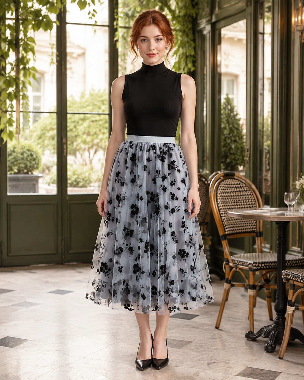 Nadia A-Line Floral Midi Skirt One-piece