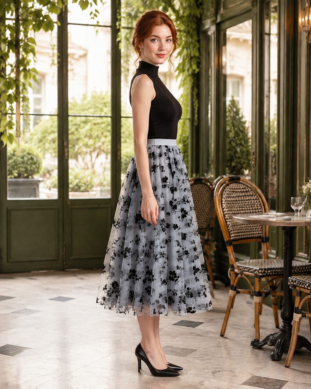 Nadia A-Line Floral Midi Skirt One-piece