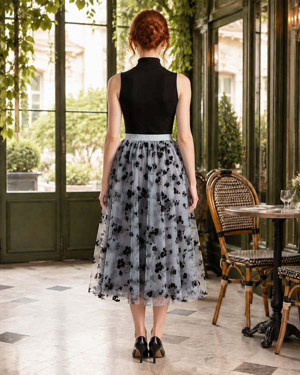 Nadia A-Line Floral Midi Skirt One-piece