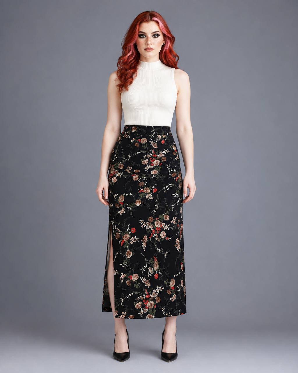 Hadley A-Line Floral Midi Skirt One-piece