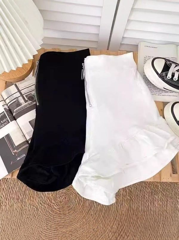 Elodie Ruffle Wide-Leg Shorts