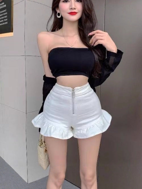 Elodie Ruffle Wide-Leg Shorts Main image