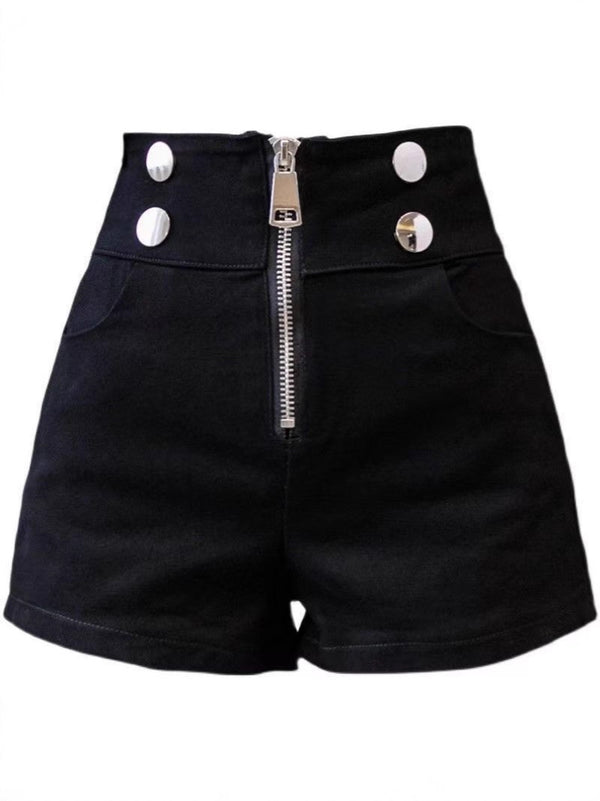 Noemi High-Waist Zip Shorts