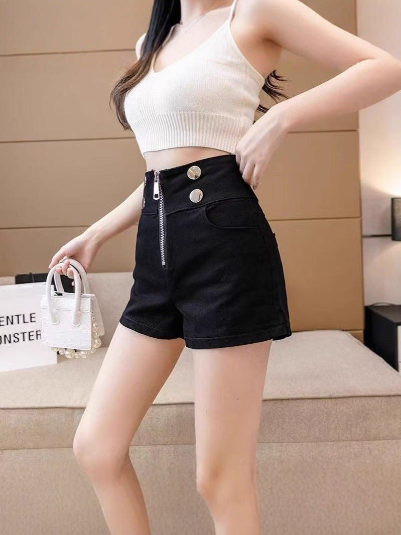 Noemi High-Waist Zip Shorts