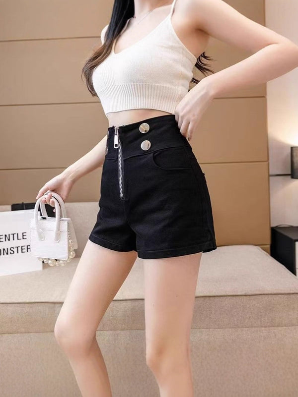 Noemi High-Waist Zip Shorts